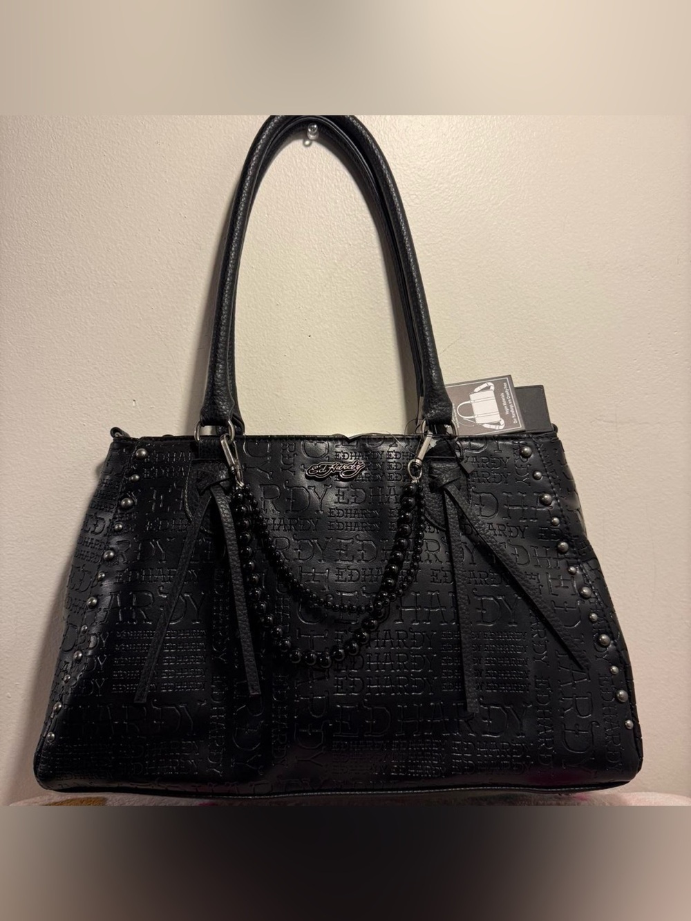 Ed hardy satchel bag black NWT